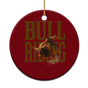 Bull Riding Cowboy Western Texas Rodeo Life Ceramic Ornament TS12 1pc Red Print Your Wear