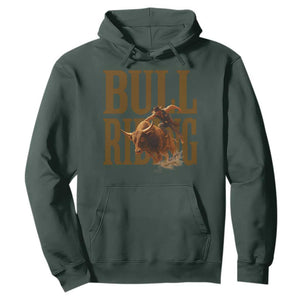 Bull Riding Cowboy Western Texas Rodeo Life Hoodie TS12 Dark Forest Green Print Your Wear