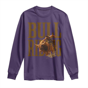 Bull Riding Cowboy Western Texas Rodeo Life Long Sleeve Shirt TS12 Purple Print Your Wear