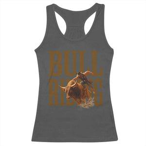Bull Riding Cowboy Western Texas Rodeo Life Racerback Tank Top TS12 Dark Heather Print Your Wear