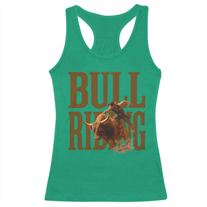 Bull Riding Cowboy Western Texas Rodeo Life Racerback Tank Top TS12 Irish Green Print Your Wear