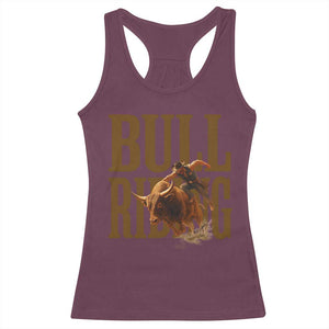 Bull Riding Cowboy Western Texas Rodeo Life Racerback Tank Top TS12 Maroon Print Your Wear