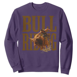 Bull Riding Cowboy Western Texas Rodeo Life Sweatshirt TS12 Purple Print Your Wear