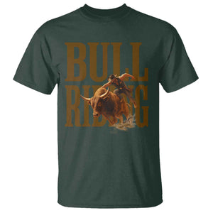 Bull Riding Cowboy Western Texas Rodeo Life T Shirt TS12 Dark Forest Green Print Your Wear