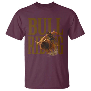 Bull Riding Cowboy Western Texas Rodeo Life T Shirt TS12 Maroon Print Your Wear