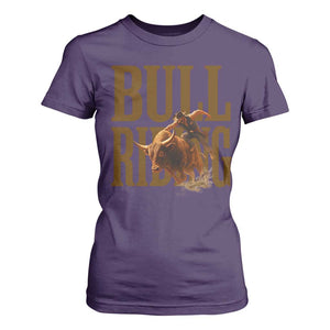 Bull Riding Cowboy Western Texas Rodeo Life T Shirt For Women TS12 Purple Print Your Wear
