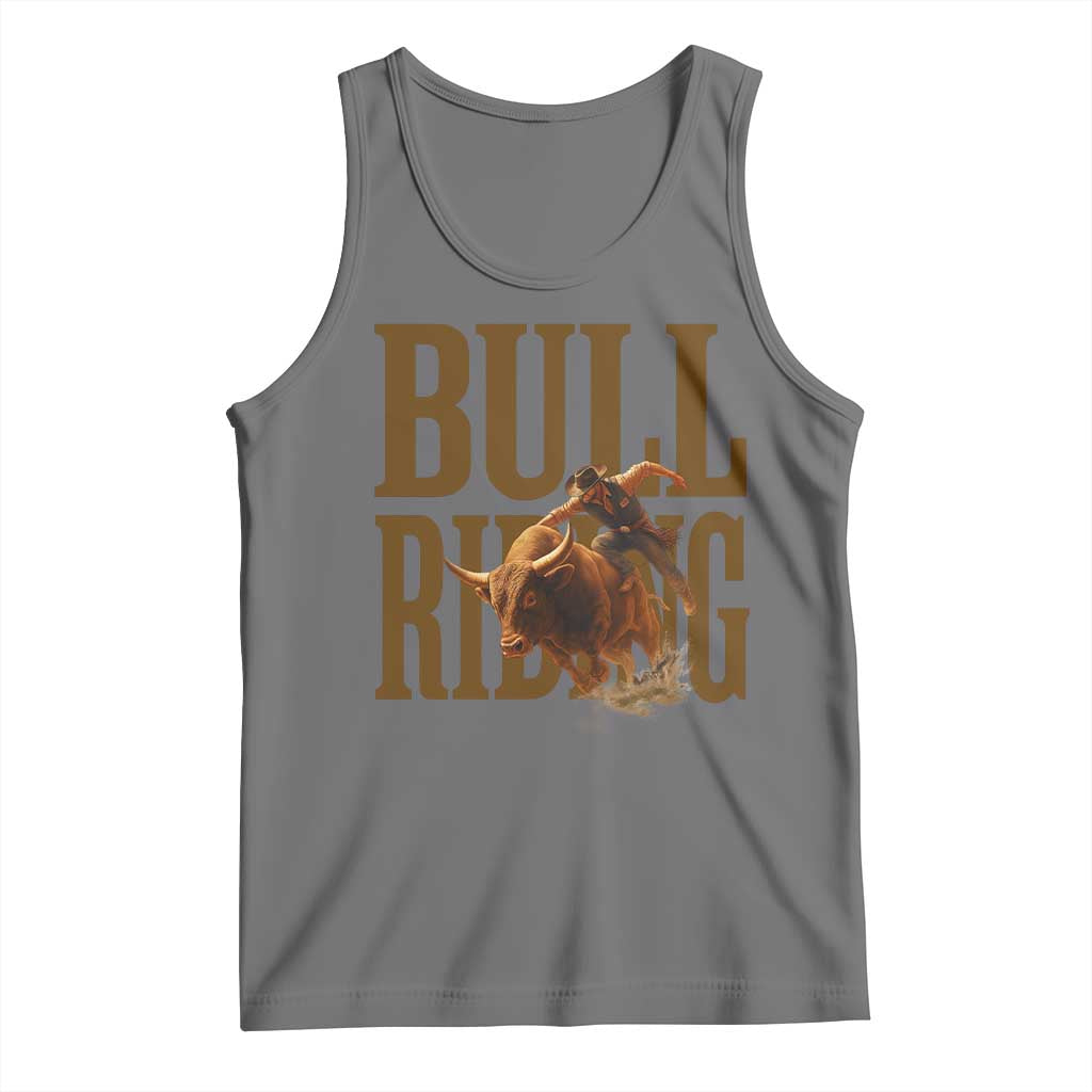 Bull Riding Cowboy Western Texas Rodeo Life Tank Top TS12 Black Heather Print Your Wear