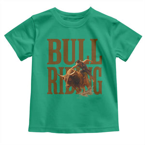 Bull Riding Cowboy Western Texas Rodeo Life Toddler T Shirt TS12 Irish Green Print Your Wear