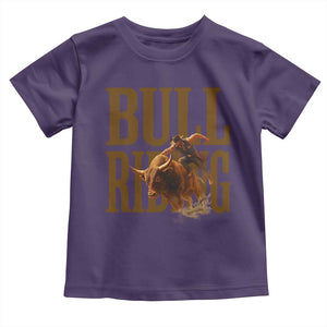 Bull Riding Cowboy Western Texas Rodeo Life Toddler T Shirt TS12 Purple Print Your Wear