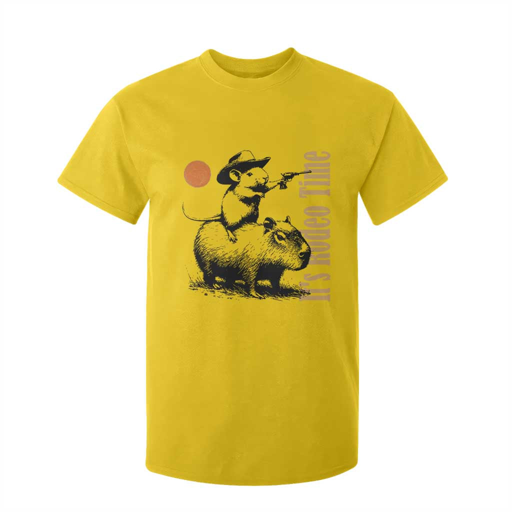 It Is Rodeo Time T Shirt For Kid Funny Wild West Mouse Riding Capybara TS12 Daisy Print Your Wear