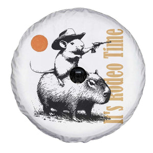 It Is Rodeo Time Spare Tire Cover Funny Wild West Mouse Riding Capybara TS12 Print Your Wear