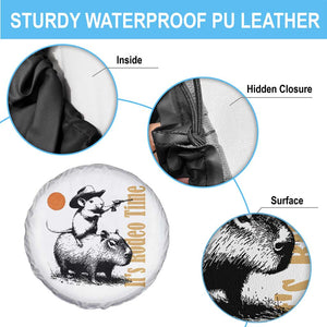 It Is Rodeo Time Spare Tire Cover Funny Wild West Mouse Riding Capybara TS12 Print Your Wear