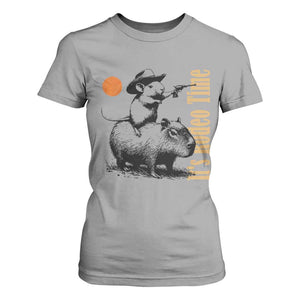 It Is Rodeo Time T Shirt For Women Funny Wild West Mouse Riding Capybara TS12 Sport Gray Print Your Wear