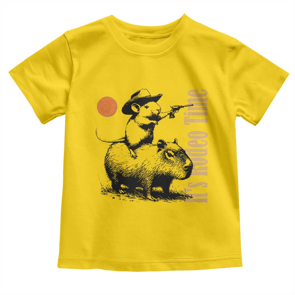 It Is Rodeo Time Toddler T Shirt Funny Wild West Mouse Riding Capybara TS12 Daisy Print Your Wear