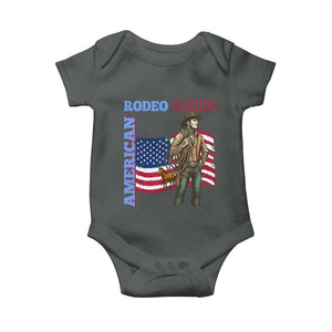 Patriotic Cowboy Baby Onesie American Rodeo Daddy USA Rodeo Art TS12 Dark Heather Print Your Wear
