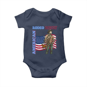 Patriotic Cowboy Baby Onesie American Rodeo Daddy USA Rodeo Art TS12 Navy Print Your Wear