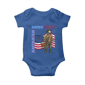 Patriotic Cowboy Baby Onesie American Rodeo Daddy USA Rodeo Art TS12 Royal Blue Print Your Wear