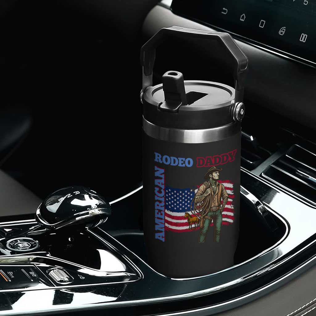 Patriotic Cowboy Flip Straw Tumbler American Rodeo Daddy USA Rodeo Art TS12 Print Your Wear