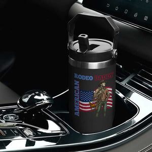Patriotic Cowboy Flip Straw Tumbler American Rodeo Daddy USA Rodeo Art TS12 Print Your Wear