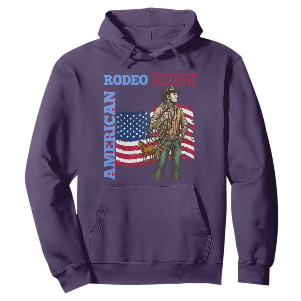 Patriotic Cowboy Hoodie American Rodeo Daddy USA Rodeo Art TS12 Purple Print Your Wear