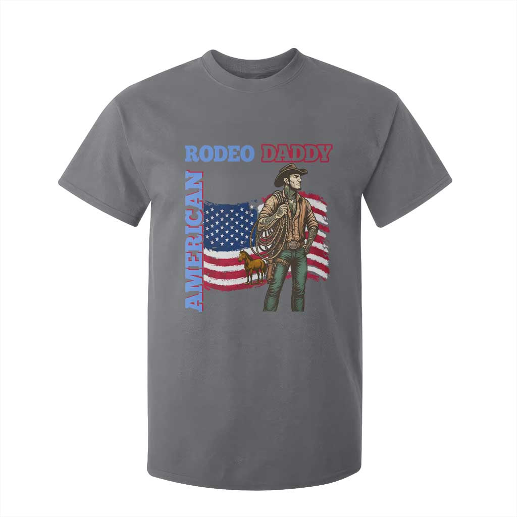 Patriotic Cowboy T Shirt For Kid American Rodeo Daddy USA Rodeo Art TS12 Charcoal Print Your Wear