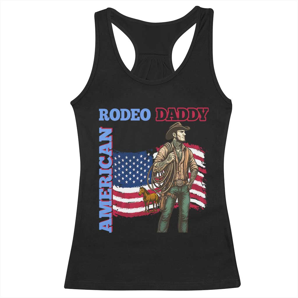 Patriotic Cowboy Racerback Tank Top American Rodeo Daddy USA Rodeo Art TS12 Black Print Your Wear