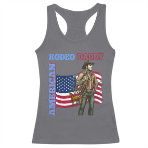 Patriotic Cowboy Racerback Tank Top American Rodeo Daddy USA Rodeo Art TS12 Charcoal Print Your Wear