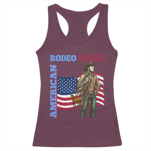 Patriotic Cowboy Racerback Tank Top American Rodeo Daddy USA Rodeo Art TS12 Maroon Print Your Wear