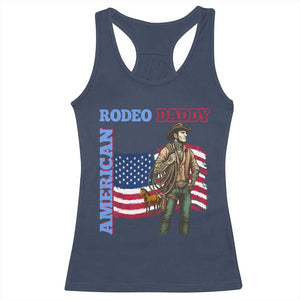 Patriotic Cowboy Racerback Tank Top American Rodeo Daddy USA Rodeo Art TS12 Navy Print Your Wear