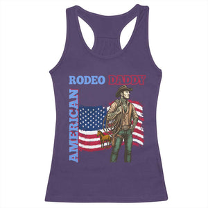 Patriotic Cowboy Racerback Tank Top American Rodeo Daddy USA Rodeo Art TS12 Purple Print Your Wear
