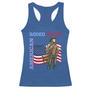 Patriotic Cowboy Racerback Tank Top American Rodeo Daddy USA Rodeo Art TS12 Royal Blue Print Your Wear