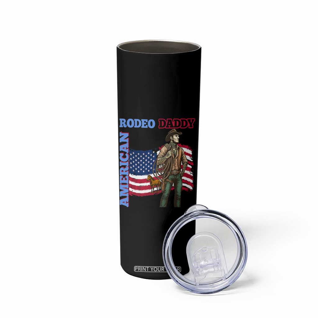 Patriotic Cowboy Skinny Tumbler American Rodeo Daddy USA Rodeo Art TS12 Print Your Wear