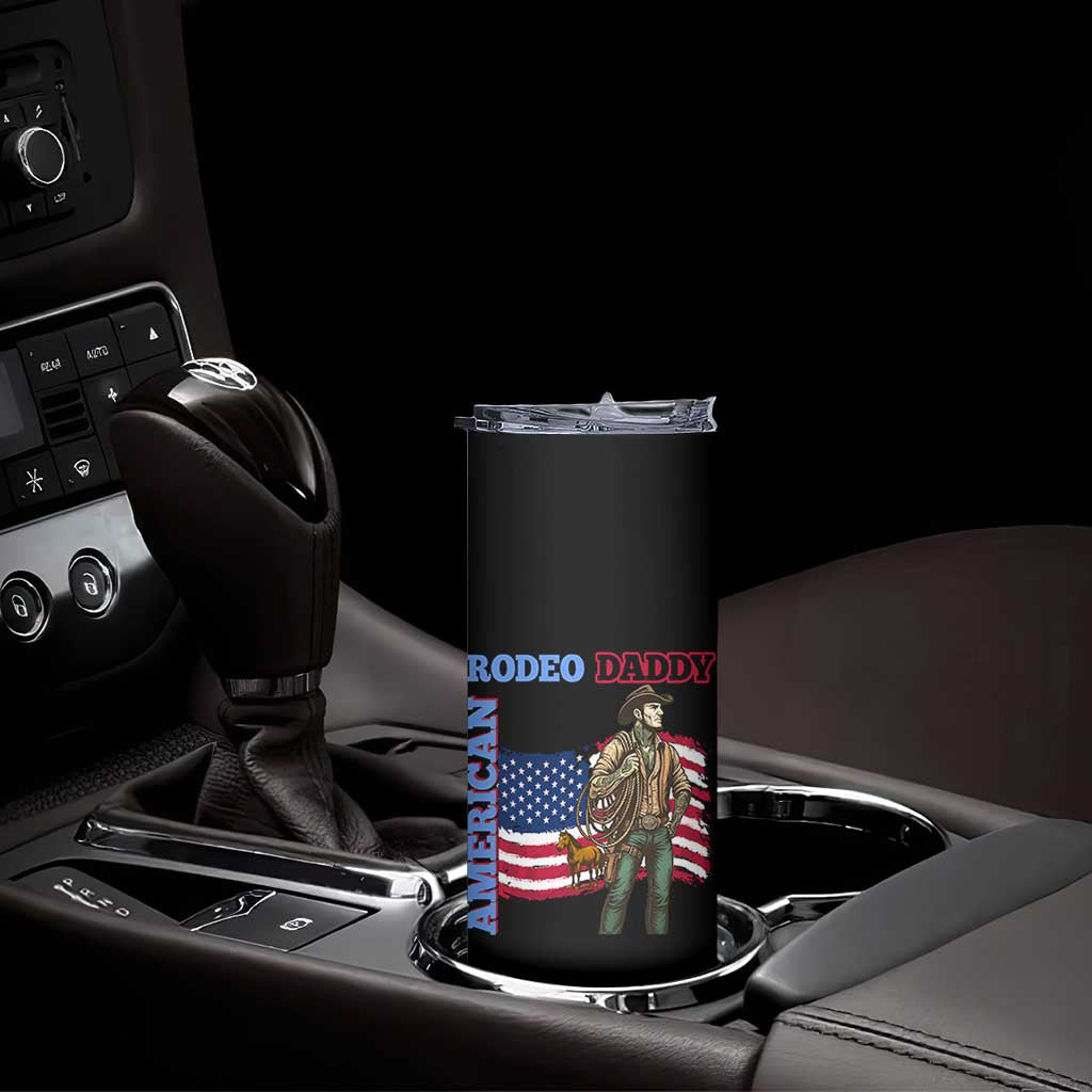 Patriotic Cowboy Skinny Tumbler American Rodeo Daddy USA Rodeo Art TS12 Print Your Wear