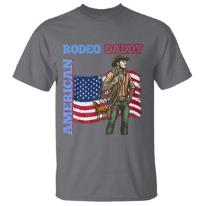 Patriotic Cowboy T Shirt American Rodeo Daddy USA Rodeo Art TS12 Charcoal Print Your Wear