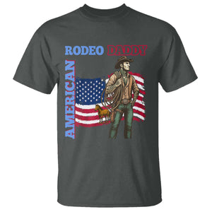 Patriotic Cowboy T Shirt American Rodeo Daddy USA Rodeo Art TS12 Dark Heather Print Your Wear