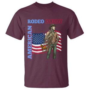 Patriotic Cowboy T Shirt American Rodeo Daddy USA Rodeo Art TS12 Maroon Print Your Wear