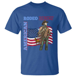Patriotic Cowboy T Shirt American Rodeo Daddy USA Rodeo Art TS12 Royal Blue Print Your Wear