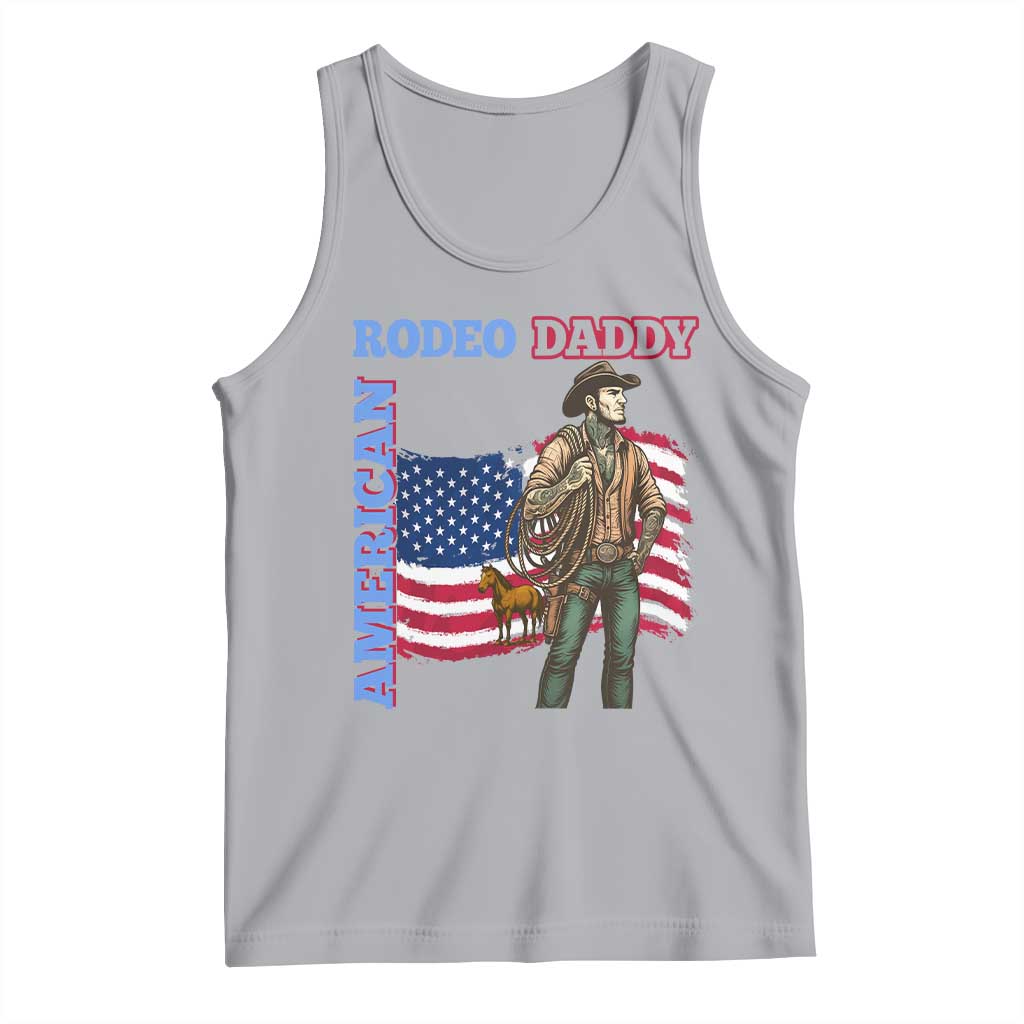 Patriotic Cowboy Tank Top American Rodeo Daddy USA Rodeo Art TS12 Athletic Heather Print Your Wear