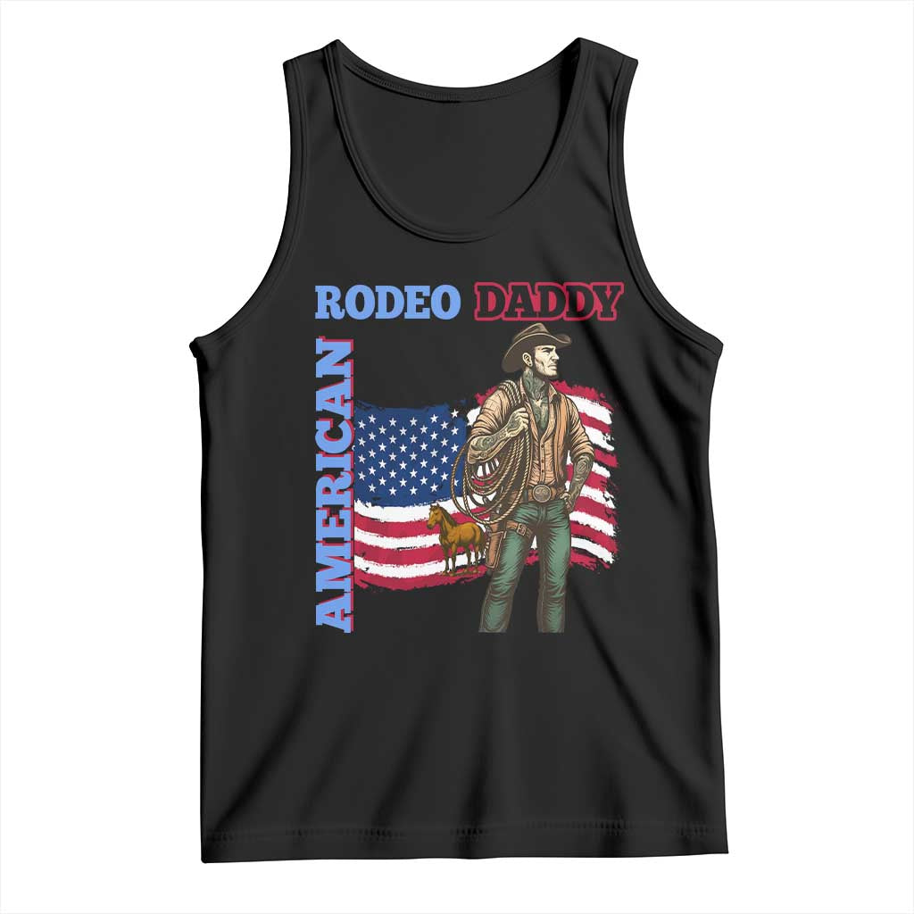 Patriotic Cowboy Tank Top American Rodeo Daddy USA Rodeo Art TS12 Black Print Your Wear
