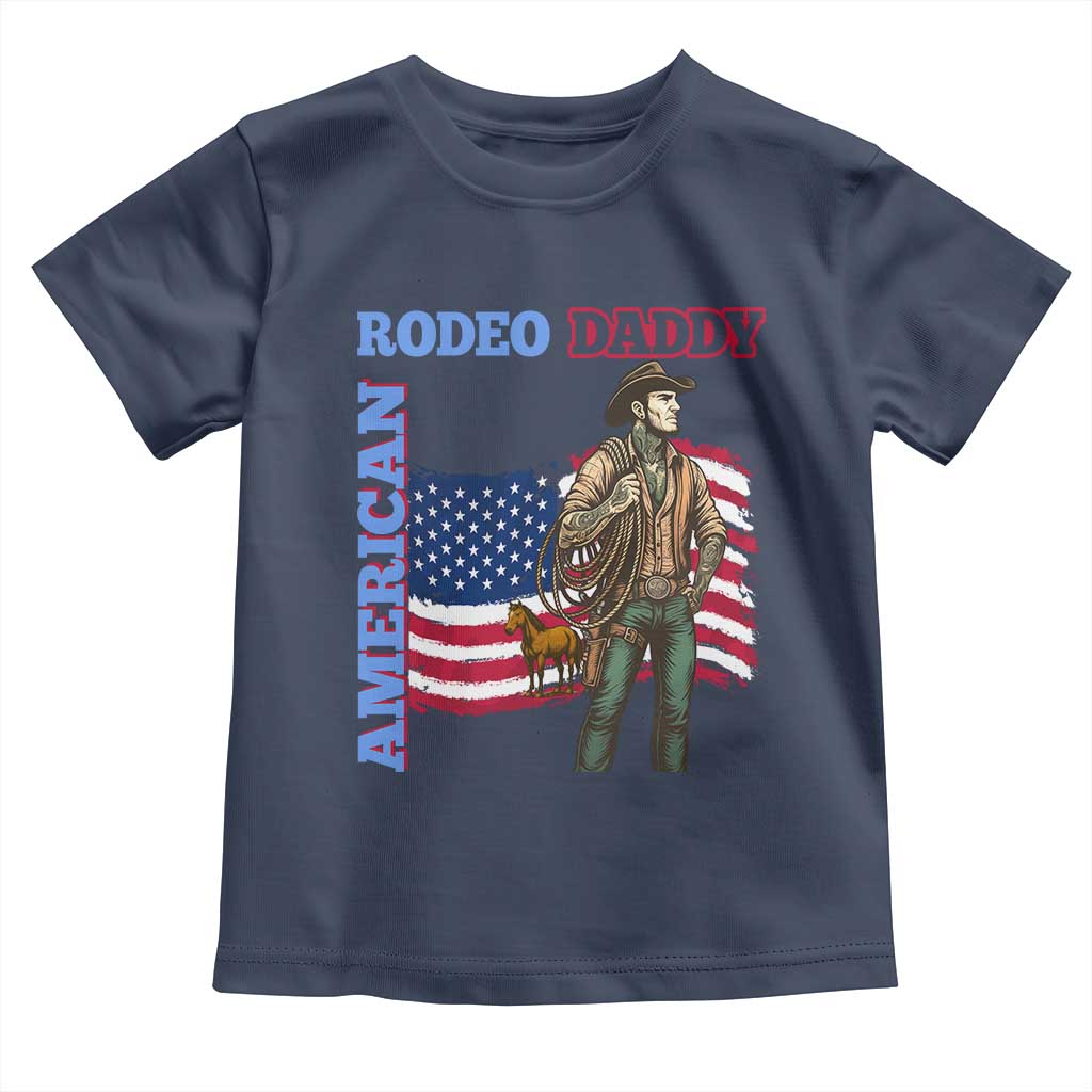 Patriotic Cowboy Toddler T Shirt American Rodeo Daddy USA Rodeo Art TS12 Navy Print Your Wear