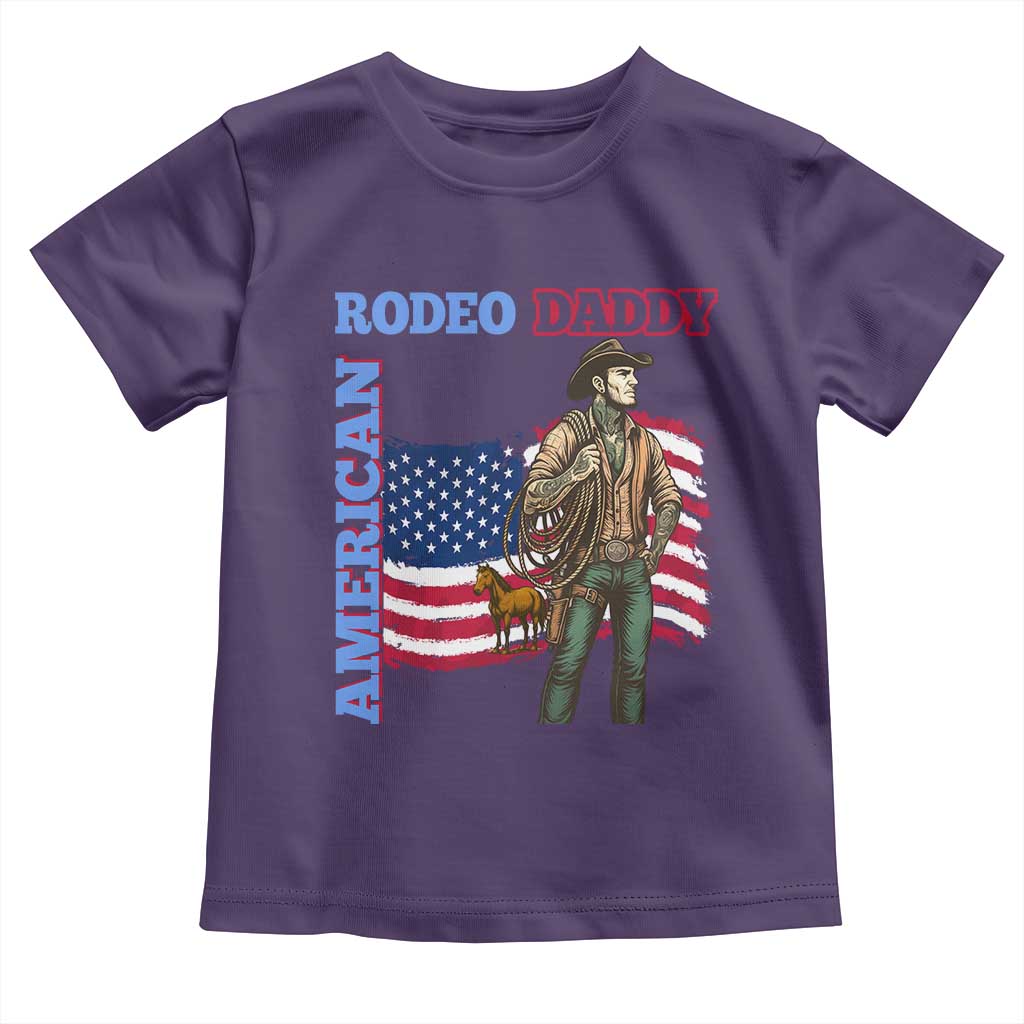 Patriotic Cowboy Toddler T Shirt American Rodeo Daddy USA Rodeo Art TS12 Purple Print Your Wear