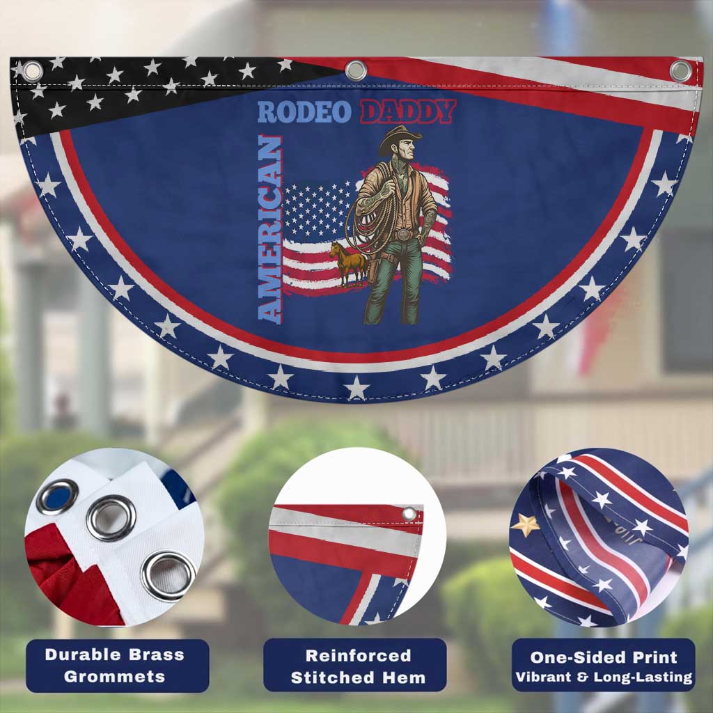 Southern Cowboy Patriotic Fan Flag American Rodeo Daddy USA Rodeo Art