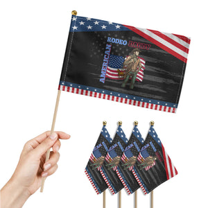 Patriotic Cowboy Patriotic Handheld Flag American Rodeo Daddy USA Rodeo Art TS12 Print Your Wear