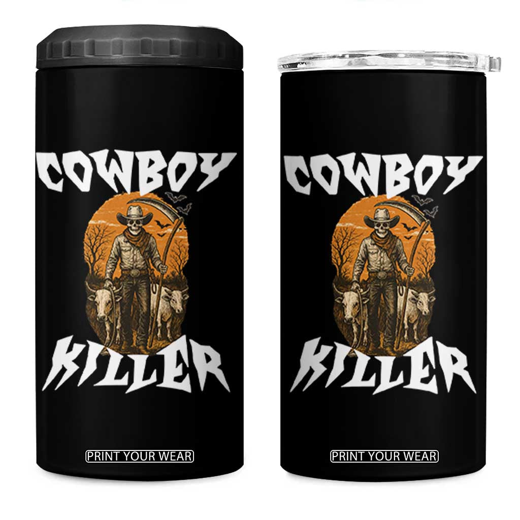Cowboy Killer Halloween Skeleton 4 in 1 Can Cooler Tumbler Gothic Western Art TS12 One Size: 16 oz Black Print Your Wear