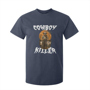 Cowboy Killer Halloween Skeleton T Shirt For Kid Gothic Western Art TS12 Navy Print Your Wear