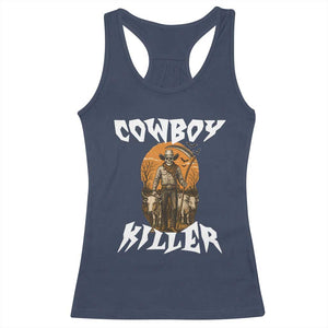 Cowboy Killer Halloween Skeleton Racerback Tank Top Gothic Western Art TS12 Navy Print Your Wear