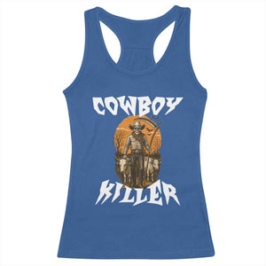 Cowboy Killer Halloween Skeleton Racerback Tank Top Gothic Western Art TS12 Royal Blue Print Your Wear