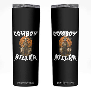 Cowboy Killer Halloween Skeleton Skinny Tumbler Gothic Western Art TS12 Black Print Your Wear