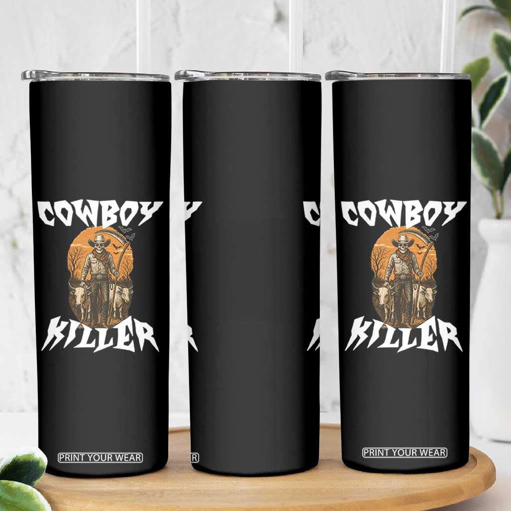 Cowboy Killer Halloween Skeleton Skinny Tumbler Gothic Western Art TS12 Print Your Wear