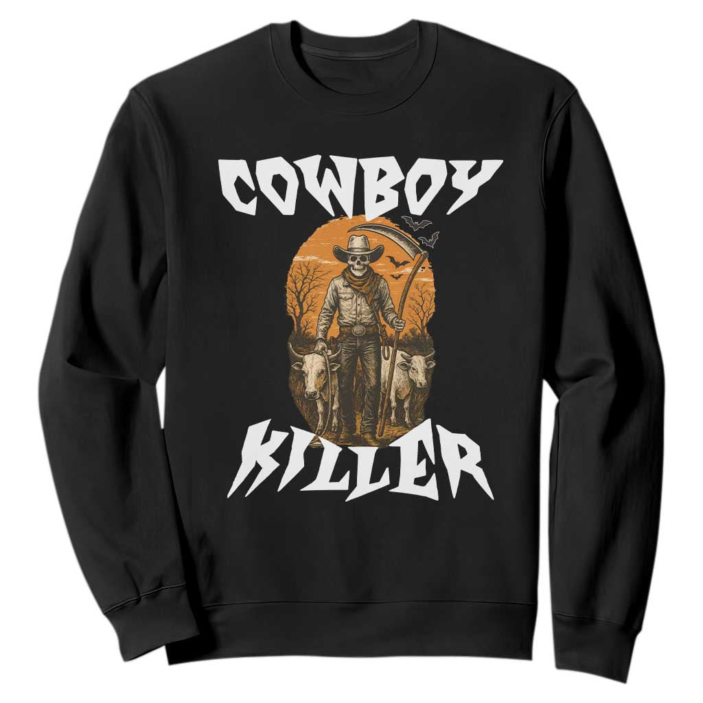 Cowboy Killer Halloween Skeleton Sweatshirt Gothic Western Art TS12 Black Print Your Wear